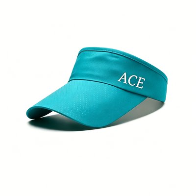 Gorra con visera tipo correa ajustable hecha de 100 por ciento poliéster, ideal para correr, golf, tenis y otros deportes al aire libre.