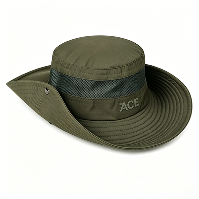 Sombrero de pescador táctico militar UPF 50 con ala ancha de 3" y mezcla de algodón/poliéster para aventuras al aire libre