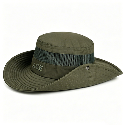 Sombrero de pescador táctico militar UPF 50 con ala ancha de 3" y mezcla de algodón/poliéster para aventuras al aire libre
