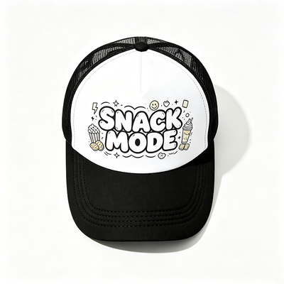 Gorra de camionero curva de 6 paneles con cierre de plástico a presión, ideal para campañas, uniformes de equipo y uso casual