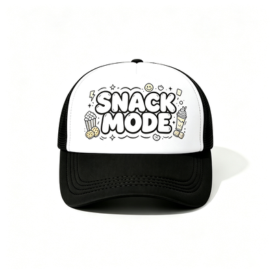 Gorra de camionero curva de 6 paneles con cierre de plástico a presión, ideal para campañas, uniformes de equipo y uso casual