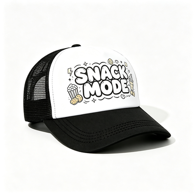 Gorra de camionero curva de 6 paneles con cierre de plástico a presión, ideal para campañas, uniformes de equipo y uso casual