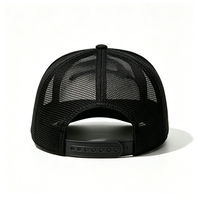 Gorra de camionero curva de 6 paneles con cierre de plástico a presión, ideal para campañas, uniformes de equipo y uso casual