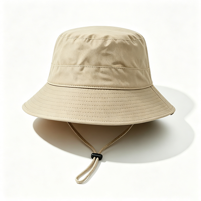 Recycled Sustainable Materials Fisherman Bucket Hat with 100% Cotton Lining and Wide Brim Sun Protection