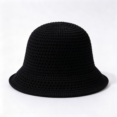 Sombrero de pescador de ganchillo con apliques florales 3D y 20 años de experiencia en gorras. Hecho con hilo de algodón, adecuado para viajes, playa, uso diario y streetwear.