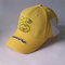 Los deportes amarillos limón de la historieta del bordado 3D/del sombrero de béisbol del applique capsulan el sombrero unisex