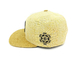 Conveniente seco y respirable del borde del Snapback de los sombreros de la fibra de planta plana amarilla para el verano