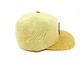 Conveniente seco y respirable del borde del Snapback de los sombreros de la fibra de planta plana amarilla para el verano