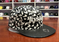 El bordado de encargo unisex 6 del blanco 3D artesona el casquillo urbano de la calle del borde de la PU del deporte plano de cuero de los sombreros