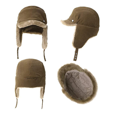 Piel de cuero de Hat Warm With del trampero del invierno de los hombres los 56cm