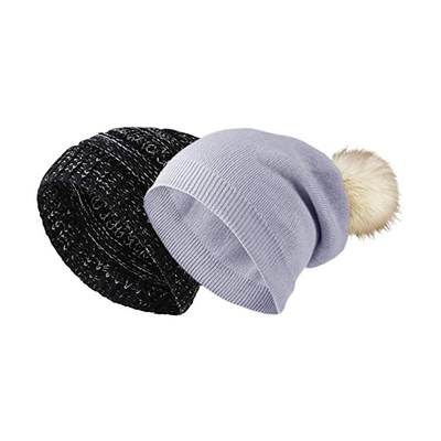 Punto Beanie Hats Fur Ball Cap Pom Poms de las mujeres los 58cm del invierno