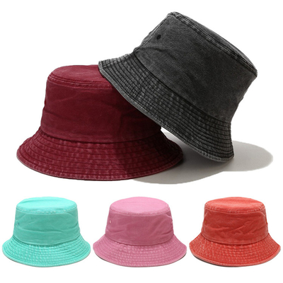 Casquillo llano plegable del tejano de algodón de Bucket Hat Washed del pescador unisex para al aire libre