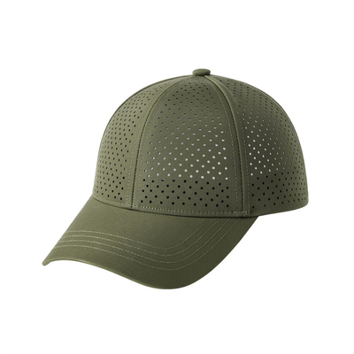 Mayorista de corte de láser personalizado agujero gorras 6 panel Perforado gorra de golf logotipo personalizado unisex malla gorra de béisbol