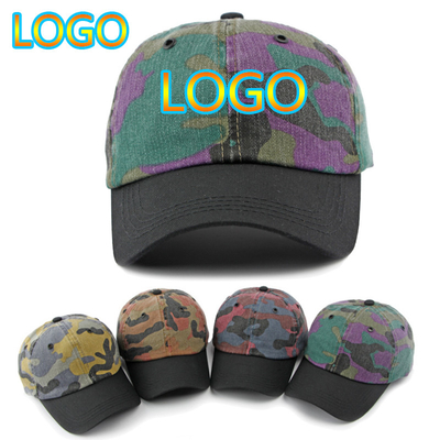 Gorras de béisbol coloridas de algodón ajustables de alta calidad al por mayor, gorras de béisbol de 6 paneles con logotipo