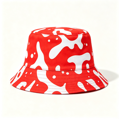 Sombrero de pescador de algodón poliéster de ala ancha con estampado para acampar, senderismo, playa y viajes